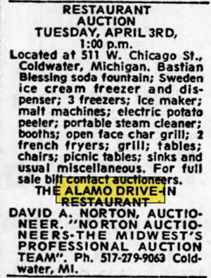 Starlite Drive-In (Alamo Drive-In) - Apr 1973 Alamo Drive-In Equip Auction